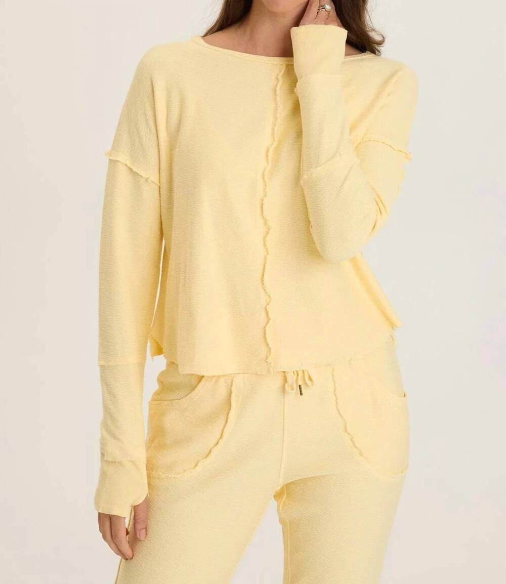 NEW WEARABLES annika long sleeve top in butter yellow